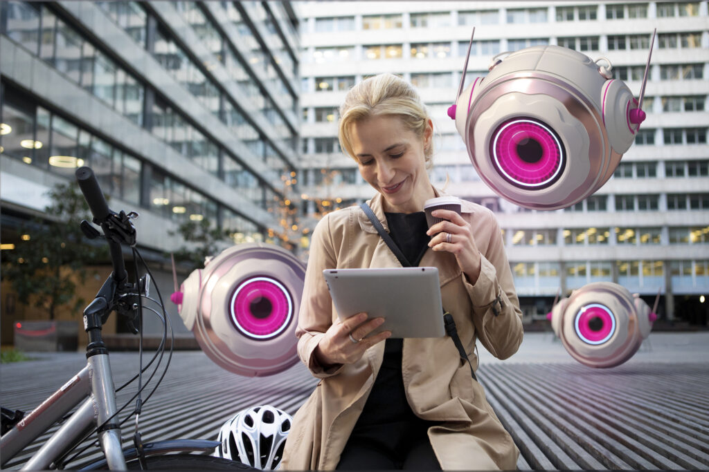 big brother surveillance concept composition