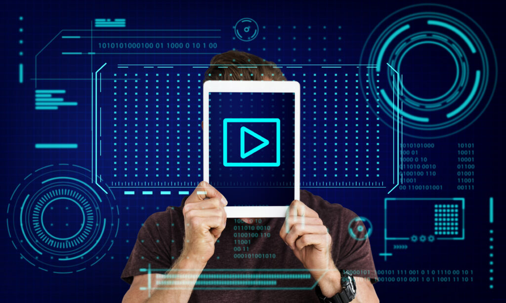 play button media player podcast graphic